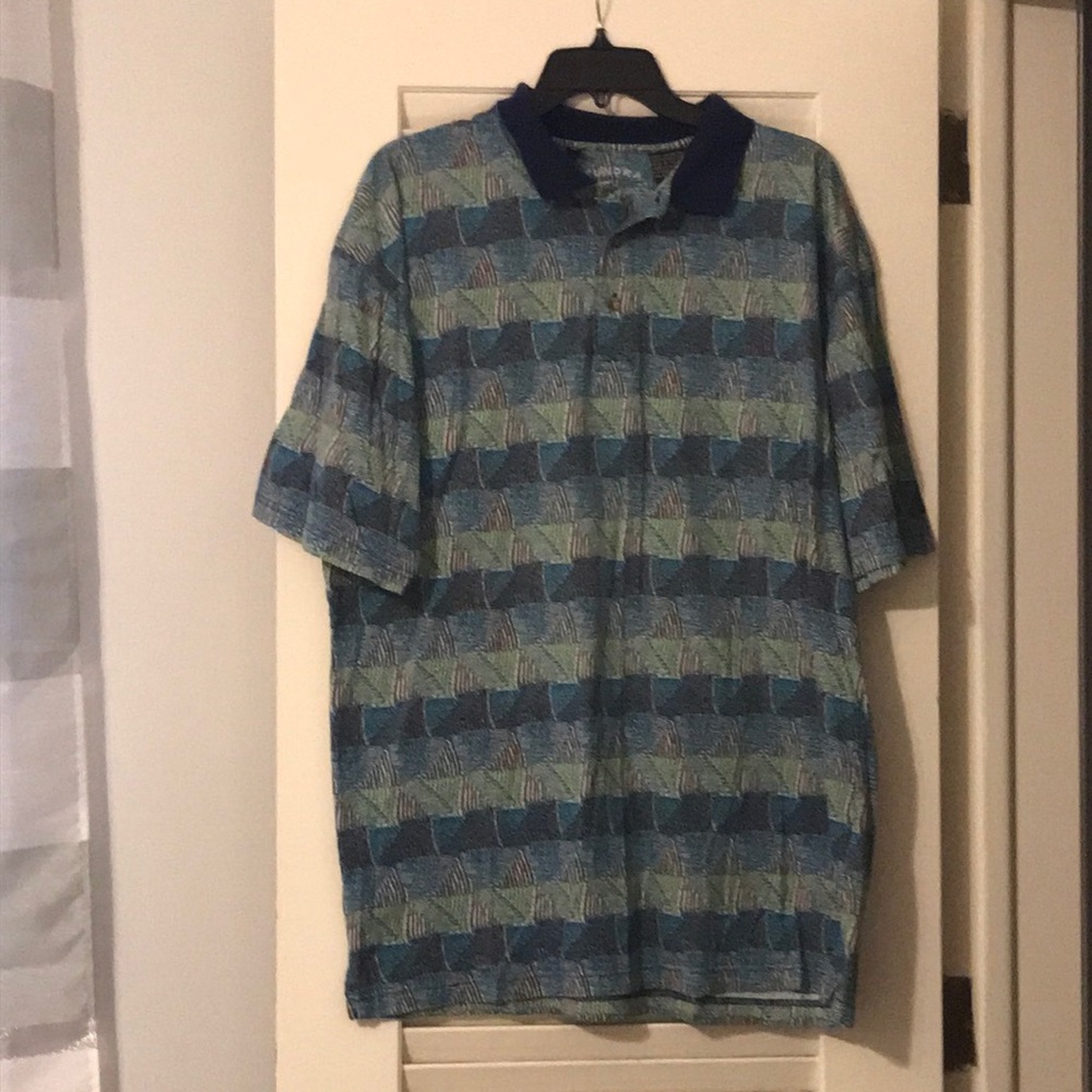 Tundra blue and green polo shirt